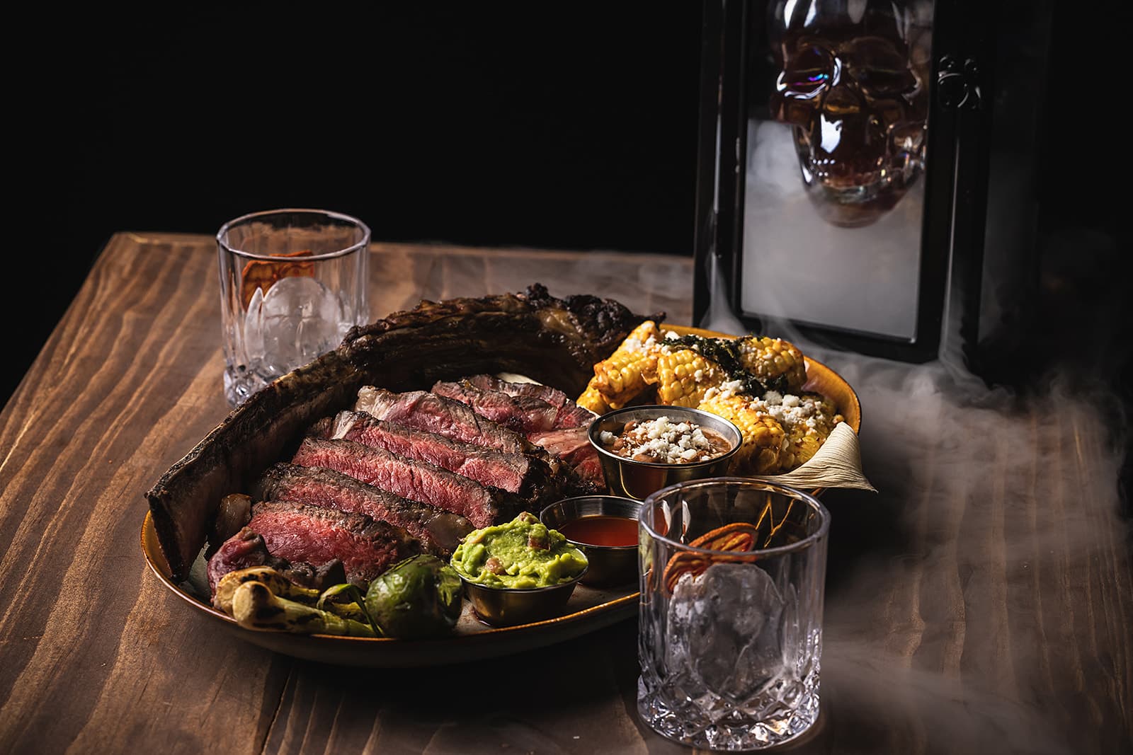 MDA tomahawk served with a dramatic tableside presentation